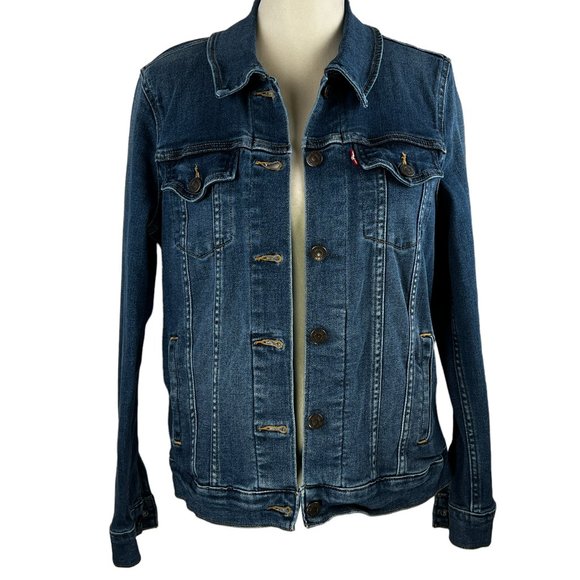 LEVI'S Jean Original Denim Trucker Jacket Size Small - Picture 2 of 13
